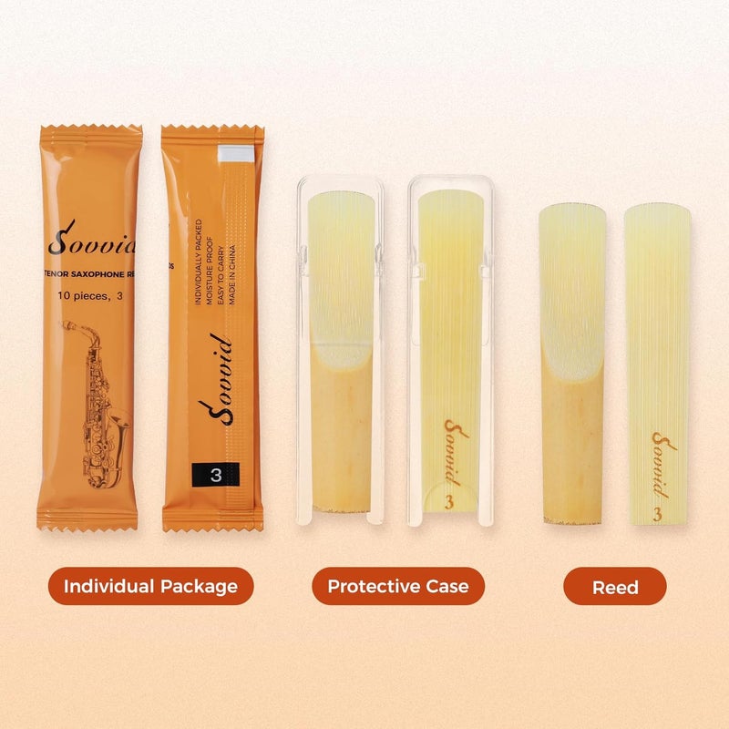 Sovvid Handcrafted Tenor Saxophone Reeds 3.0 – Premium Natural Cane, Warm & Rich Tone, Durable & Consistent, Thinner Tip for Easy Play, Individually Packed with Portable Reed Case (Box of 10) - Image 5